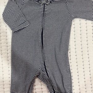 Child of Mine Navy Striped Footie